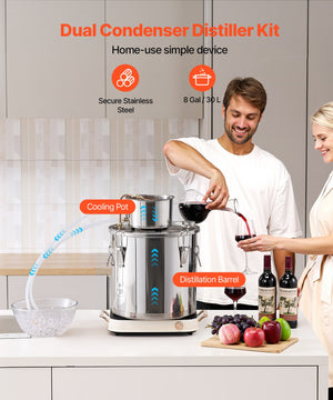 Moonshine Still | 8 Gal Stainless Steel Water & Alcohol Distiller Kit