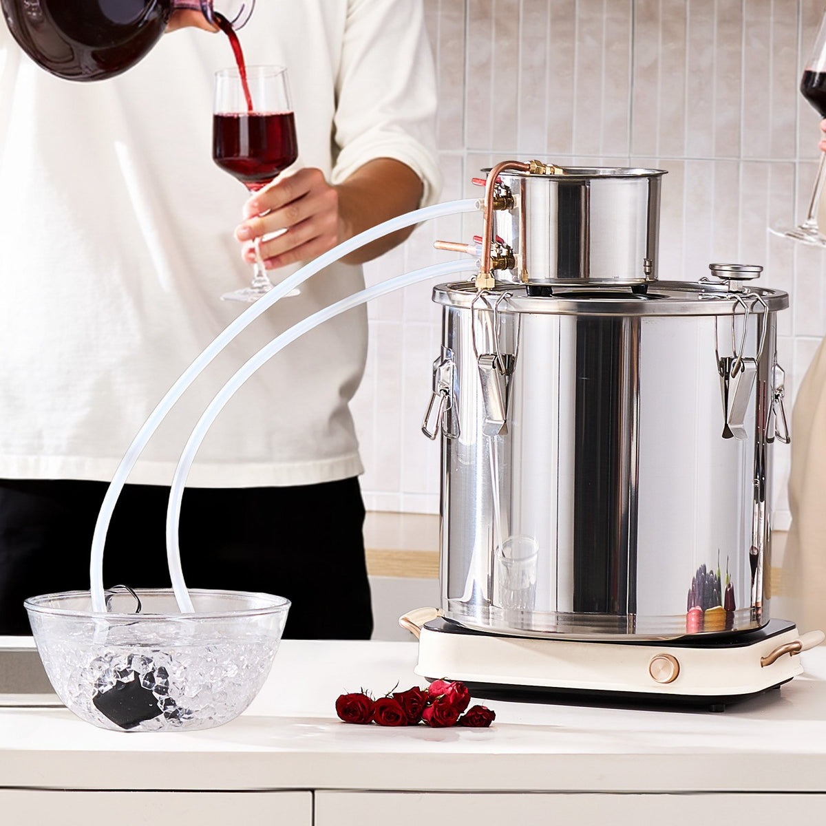 Moonshine Still | 8-Gallon Stainless Steel Brewing Kit for Water & Alcohol