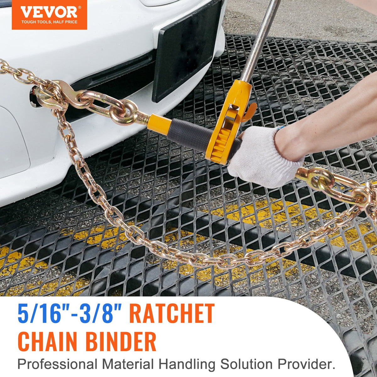 Ratchet Chain Binder Set | 5/16"–3/8" Load Binders | 7100lb Capacity with G80 Chains | 4-Pack