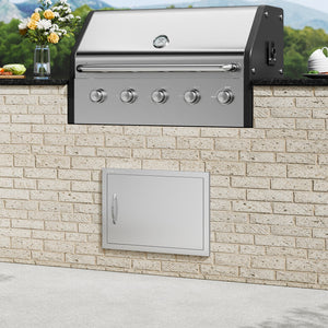 BBQ Access Door | 610x432mm Single Stainless Steel Outdoor Kitchen Door | Flush Mount for BBQ Island & Cabinets
