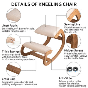 Ergonomic Kneeling Chair | Heavy Duty Posture Stool | Office & Meditation Kneeling Seat for Stress Relief