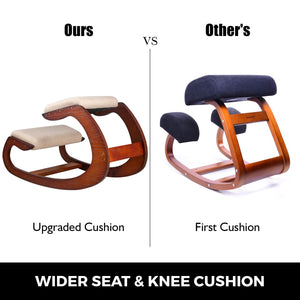 Ergonomic Kneeling Chair | Wooden Frame Posture Stool for Neck Pain