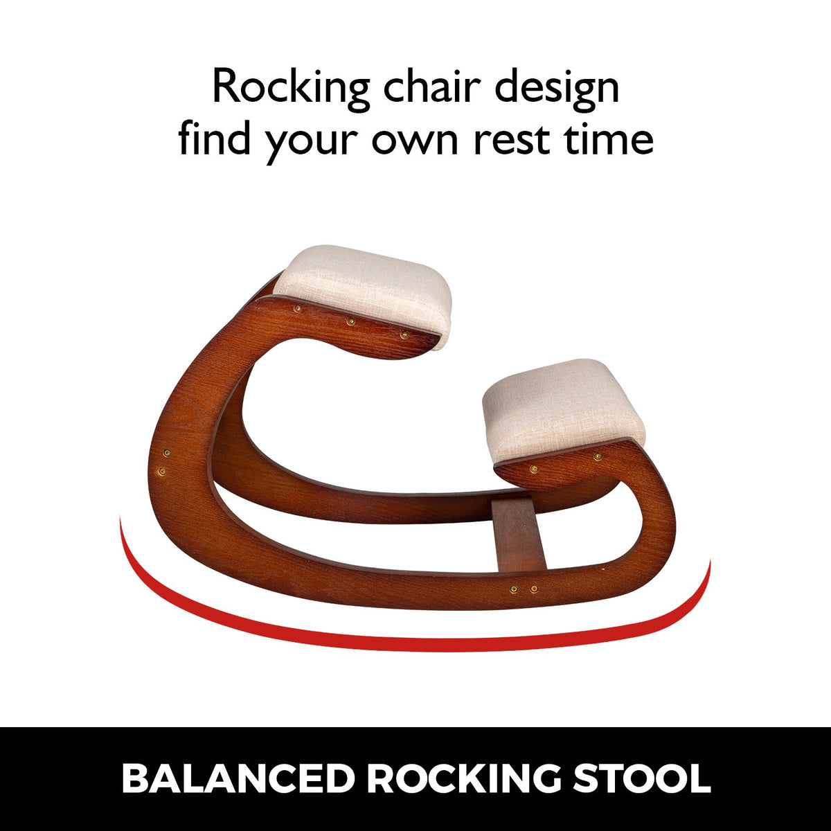 Ergonomic Kneeling Chair | Wooden Frame Posture Stool for Neck Pain