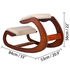Ergonomic Kneeling Chair | Wooden Frame Posture Stool for Neck Pain