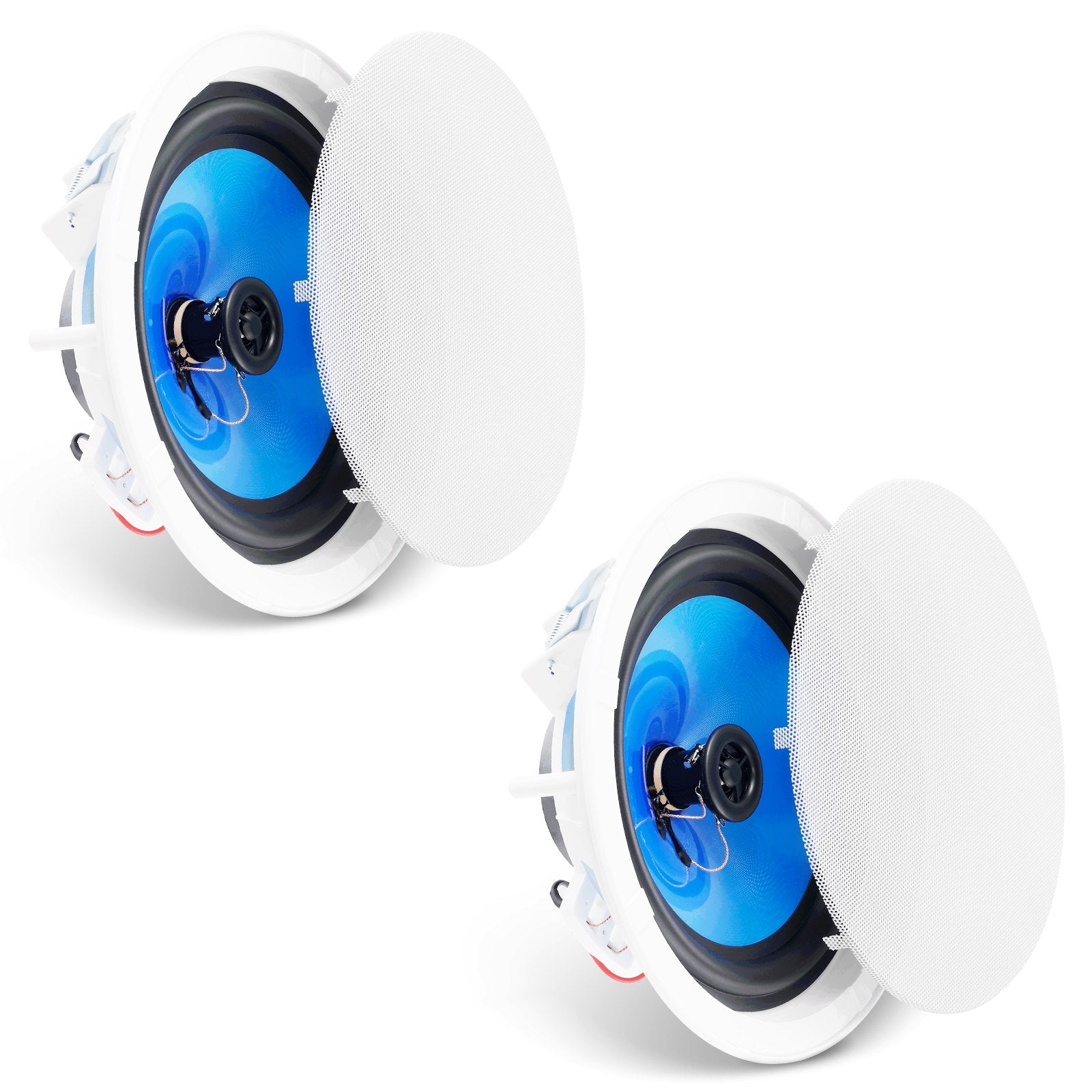 In-Ceiling Speakers 2 Pack | 8" Flush Mount | 50W 89dB Sensitivity | For Home & Outdoor Covered Areas