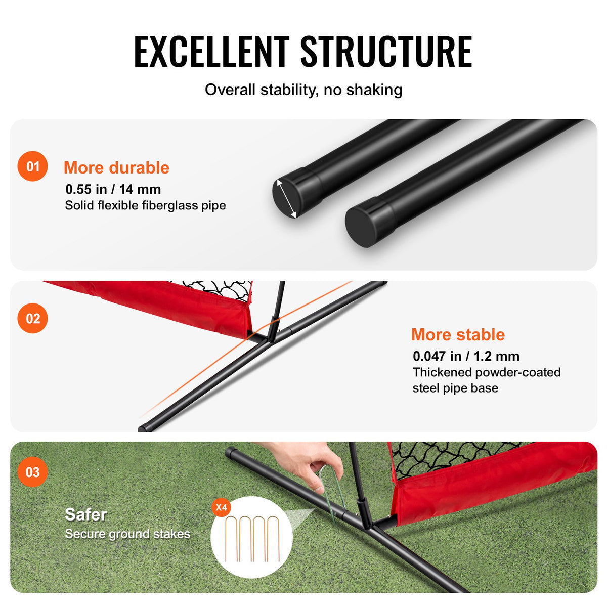 Sports Barricade Net | 16x10ft Portable Ball Backstop | Carry Bag Included for Baseball, Soccer, Lacrosse