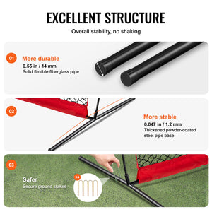 Sports Barricade Net | 16x10ft Portable Ball Backstop | Carry Bag Included for Baseball, Soccer, Lacrosse