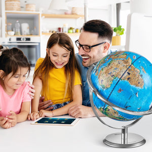 Educational AR Globe | 254mm Interactive World Globe with LED Light & Mobile App