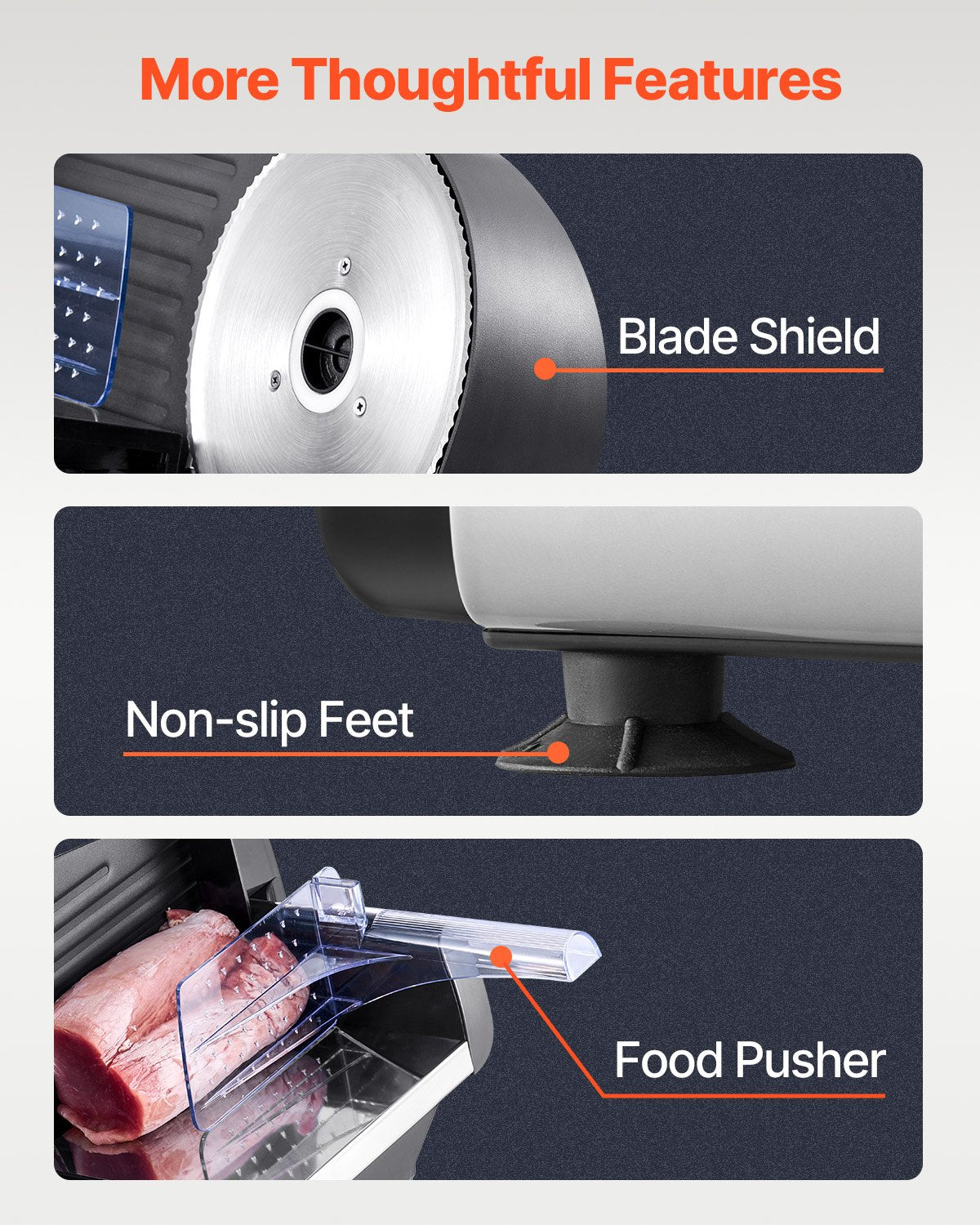 Electric Meat Slicer | 180W 190mm Deli Food Slicer for Meat, Bread & Cheese