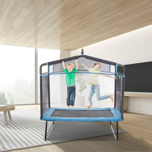 Kids Trampoline | 6ft Toddler Mini Trampoline with Net, Hammock & Gym Bar | Indoor/Outdoor Birthday Gift for Kids 3+