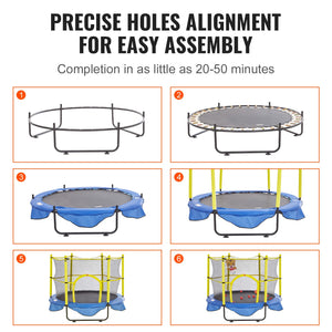 Kids Trampoline | 5ft with Safety Net, Basketball Hoop & Ocean Balls | Indoor/Outdoor Mini Bouncer