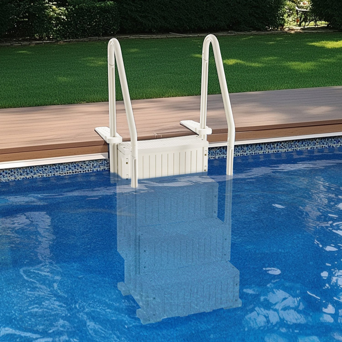 Pool Ladder | 4-Step White Robust Design | Dual Handrails for 122–137cm Pools