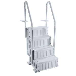 Pool Ladder | 4-Step Grey Robust Design | Dual Handrails for 122–137cm Pools