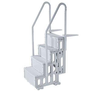 Pool Ladder | 4-Step Grey Robust Design | Dual Handrails for 122–137cm Pools