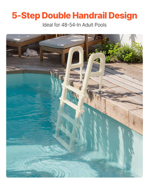 Pool Ladder | 5-Step Inclined with Dual Handrails for 122–137cm Pools