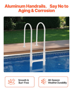 Pool Ladder | 4-Step Double Handrails for 122–137cm Deck Pools