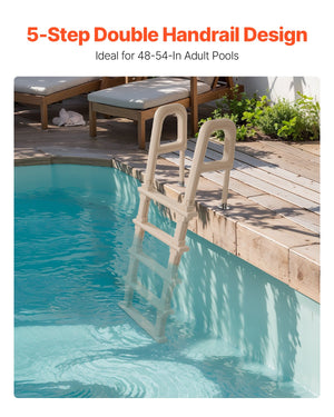 Pool Ladder | 5-Step Inclined with Dual Handrails for 122–137cm Pools