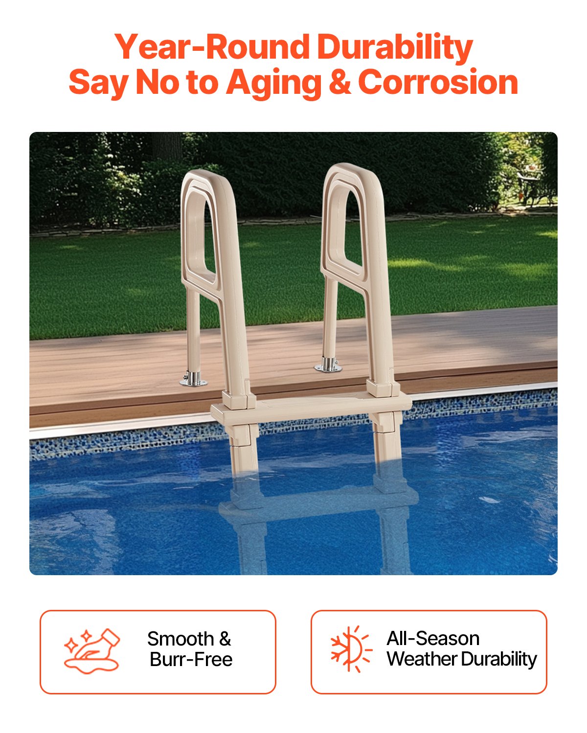 Pool Ladder | 5-Step Inclined with Dual Handrails for 122–137cm Pools