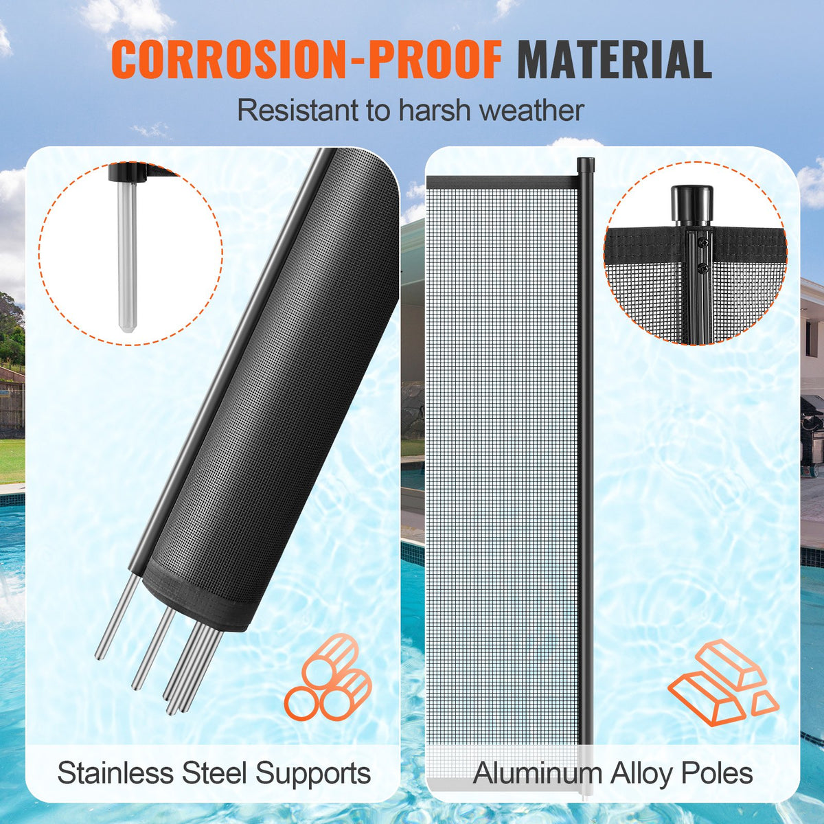 Pool Safety Fence 4'x12' | Removable Child & Pet Barrier with DIY Installation