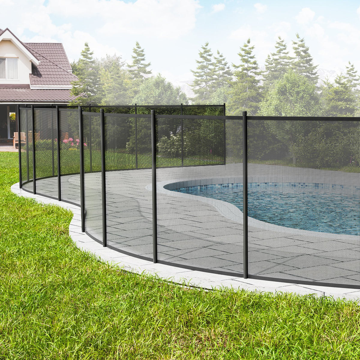 Pool Safety Fence 4'x12' | Removable Child & Pet Barrier with DIY Installation