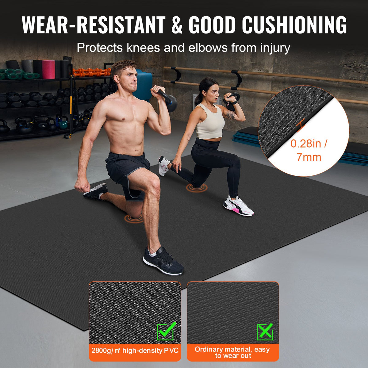 Exercise Mat 10x6FT | Non-Slip High Density Yoga Mat with Bag & Strap | For Home Yoga, Pilates & Floor Workouts | Unisex
