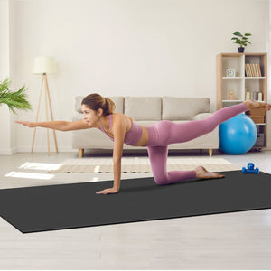 Exercise Mat 10x6FT | Non-Slip High Density Yoga Mat with Bag & Strap | For Home Yoga, Pilates & Floor Workouts | Unisex