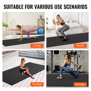 Exercise Mat 12x6FT | Non-Slip High Density Yoga Mat with Bag & Strap | For Home Yoga, Pilates & Floor Workouts | Unisex