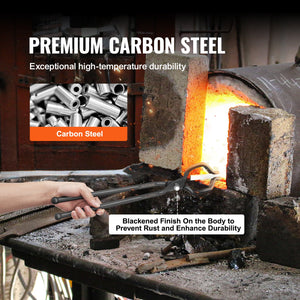 Blacksmith Tongs | 463mm Z V-Bit Carbon Steel Forge Tongs | For Knife Blades & Circular Forgings