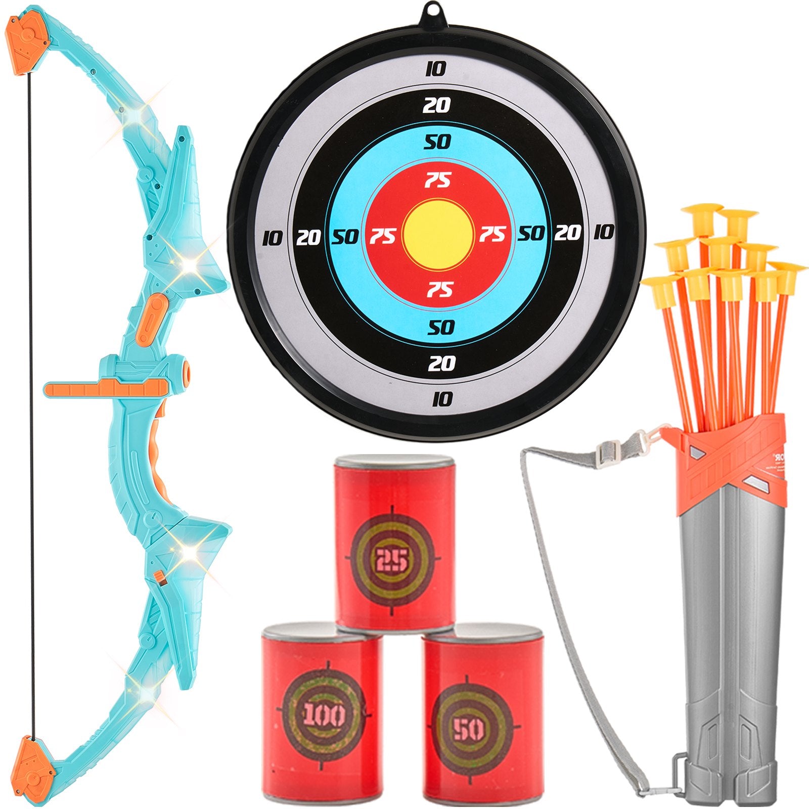 Kids Archery Set | LED Bow with 10 Arrows | Outdoor Play Kit