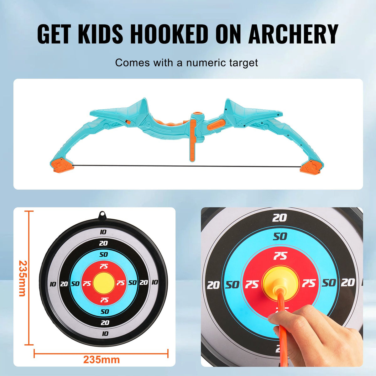 Kids Archery Set | LED Bow with 10 Arrows | Outdoor Play Kit