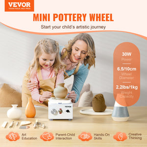 Mini Pottery Wheel | 0–320RPM Electric Ceramic Machine | White