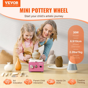 Mini Pottery Wheel | Electric Ceramic Wheel Machine | 0–320RPM | Pink