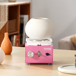 Mini Pottery Wheel | Electric Ceramic Wheel Machine | 0–320RPM | Pink
