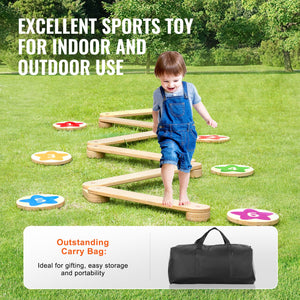 Kids Balance Beam Set | 6-Piece Stepping Stones & Gymnastics Board