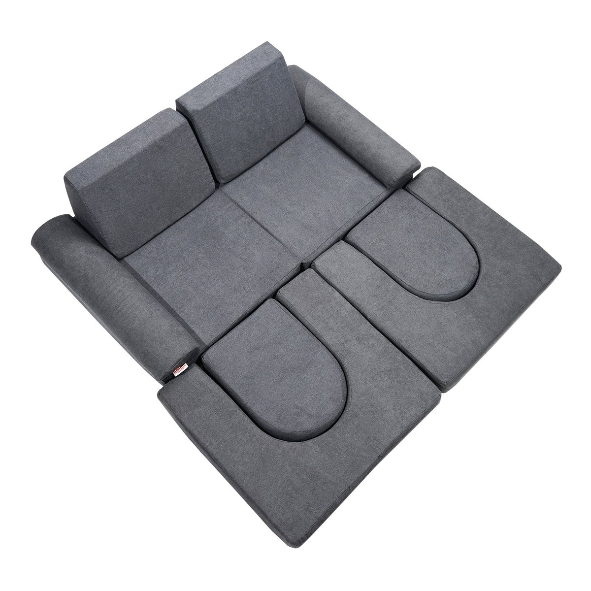Modular Kids Play Couch | 10-Piece Grey Toddler Sofa Set