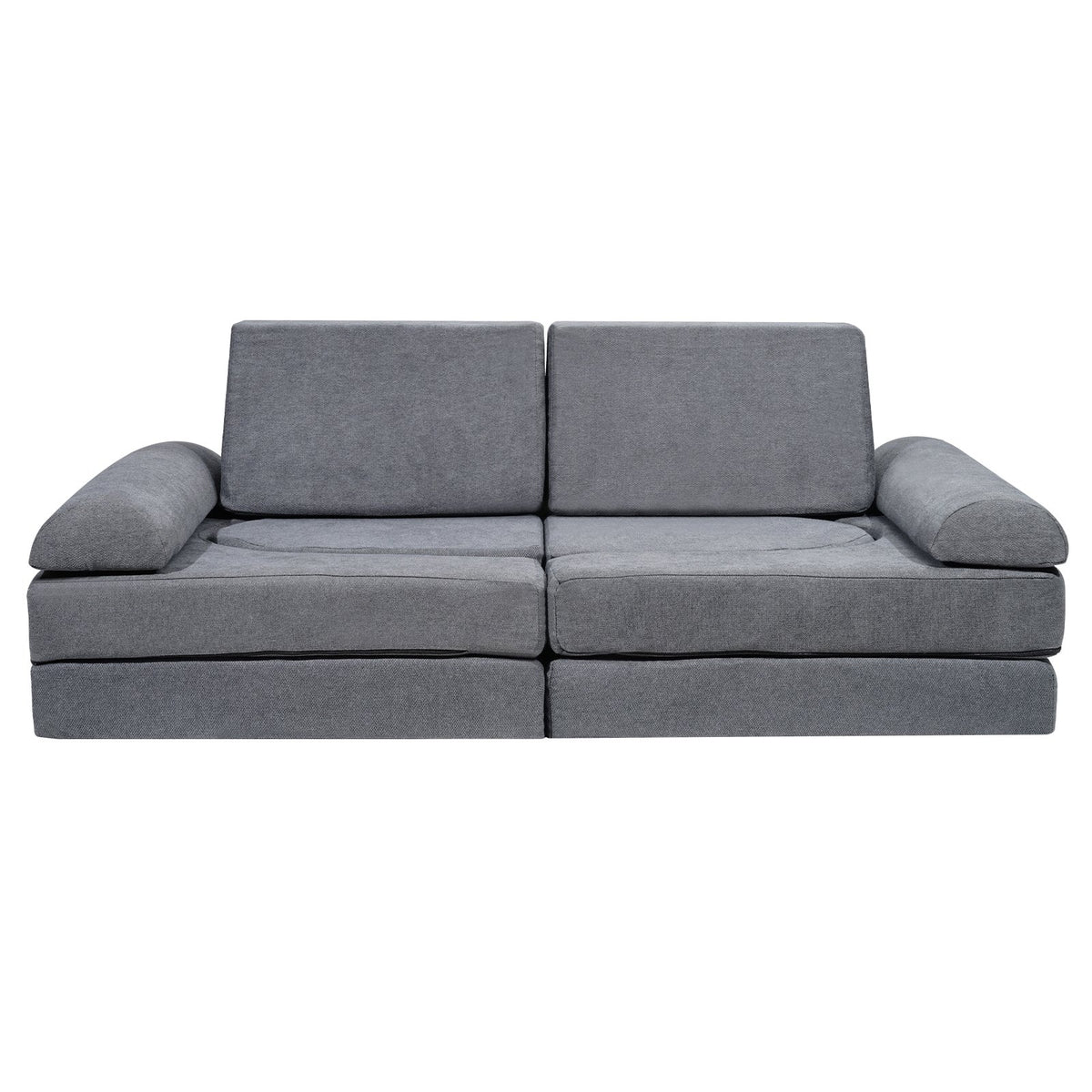 Modular Kids Play Couch | 10-Piece Grey Toddler Sofa Set