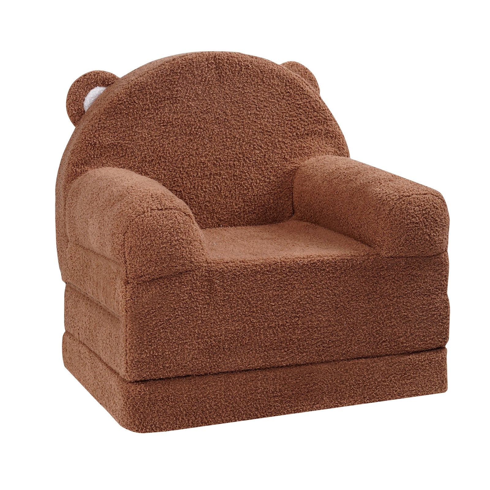 Baby Chair Sofa | 2-in-1 Foldable Lounger | Cartoon Brown Design