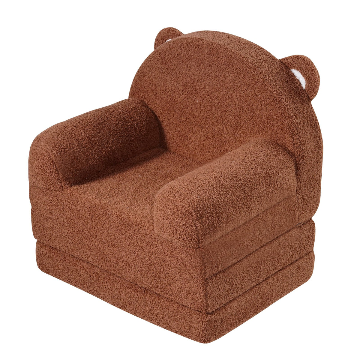 Baby Chair Sofa | 2-in-1 Foldable Lounger | Cartoon Brown Design