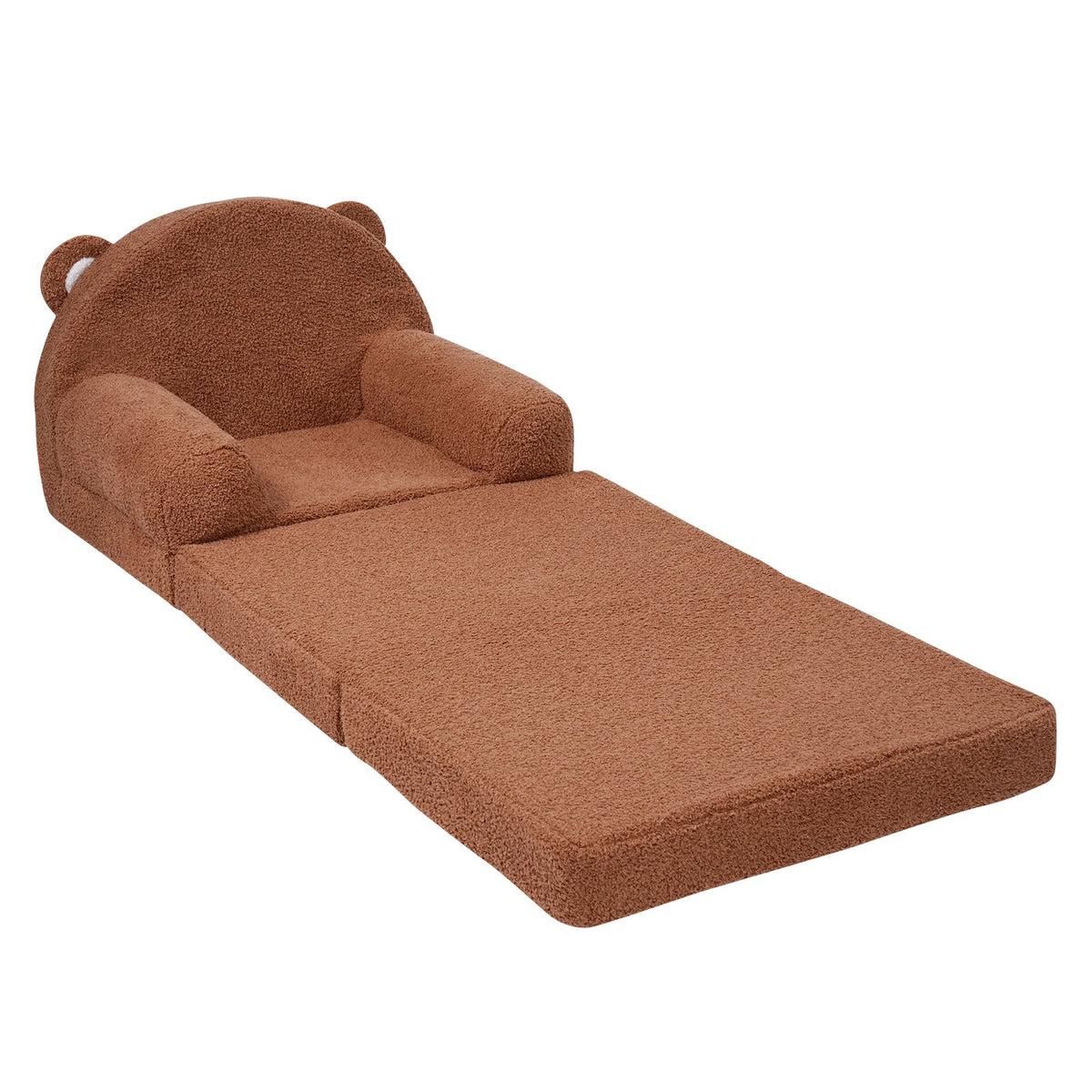 Baby Chair Sofa | 2-in-1 Foldable Lounger | Cartoon Brown Design