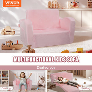 Baby Chair Sofa | Foldable 2-in-1 Lounger | Comfy Pink Design
