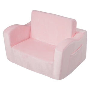 Baby Chair Sofa | Foldable 2-in-1 Lounger | Comfy Pink Design