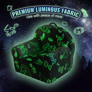 Toddler Plush Chair | Glow-in-the-Dark Baby Seat | Grey Playroom Furniture