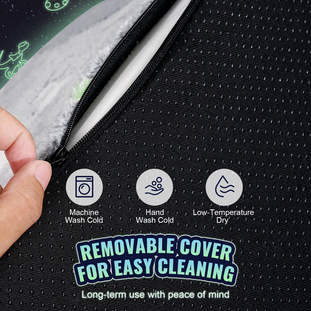 Toddler Plush Chair | Glow-in-the-Dark Baby Seat | Grey Playroom Furniture