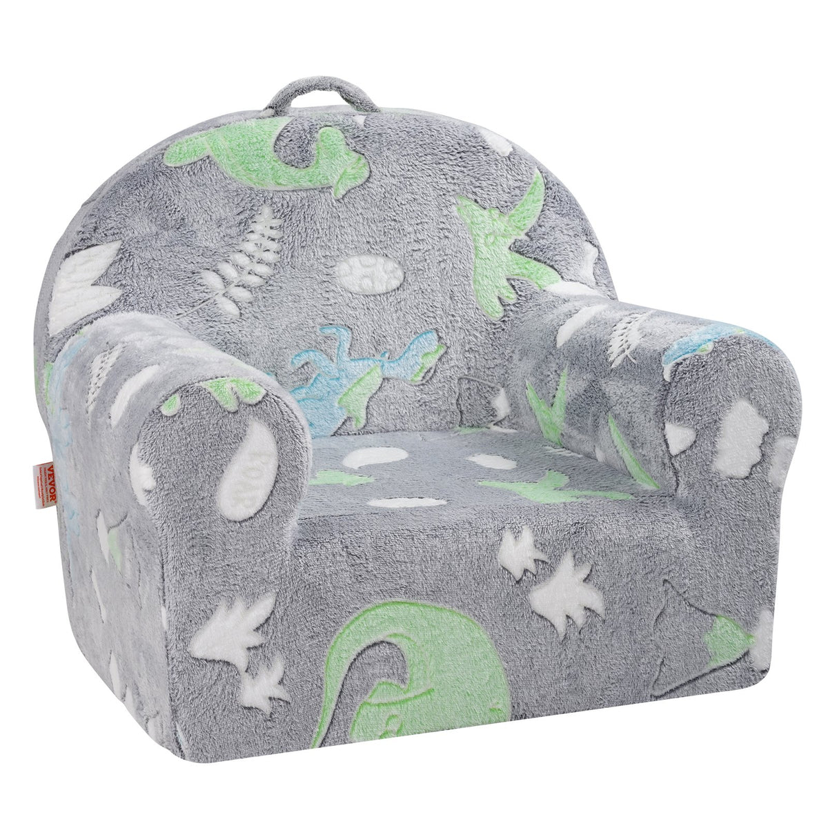 Toddler Plush Chair | Glow-in-the-Dark Baby Seat | Grey Playroom Furniture