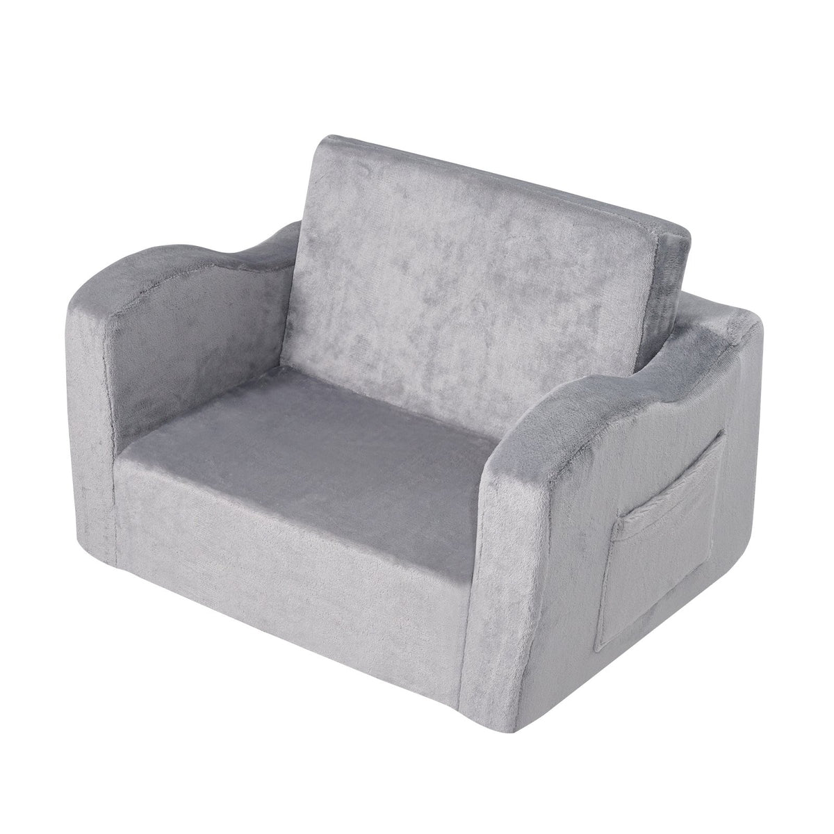 Baby Lounger Sofa | 2-in-1 Foldable Couch & Chair | Grey