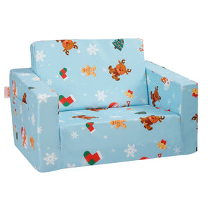 Baby Chair Sofa | Foldable 2-in-1 Lounger | Cartoon Pink Design