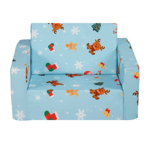 Baby Chair Sofa | Foldable 2-in-1 Lounger | Cartoon Pink Design