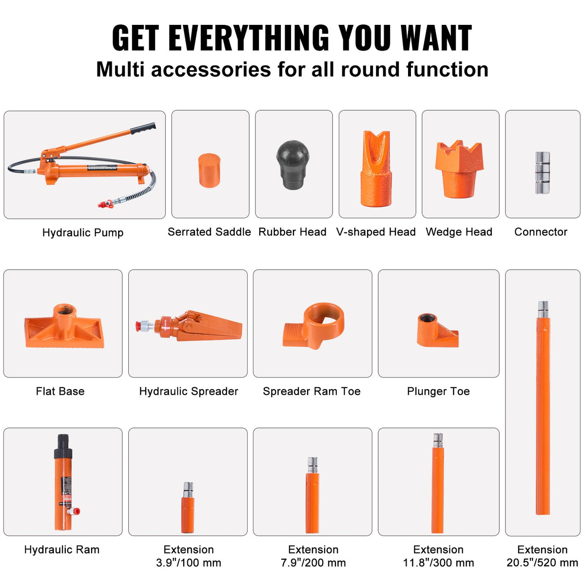 Hydraulic Jack Kit | 12 Ton Porta Power with Air Pump, Lift Ram & Body Frame Repair Tools