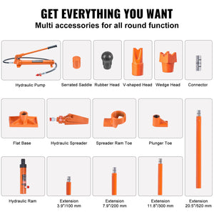 Hydraulic Jack Kit | 12 Ton Porta Power with Air Pump, Lift Ram & Body Frame Repair Tools