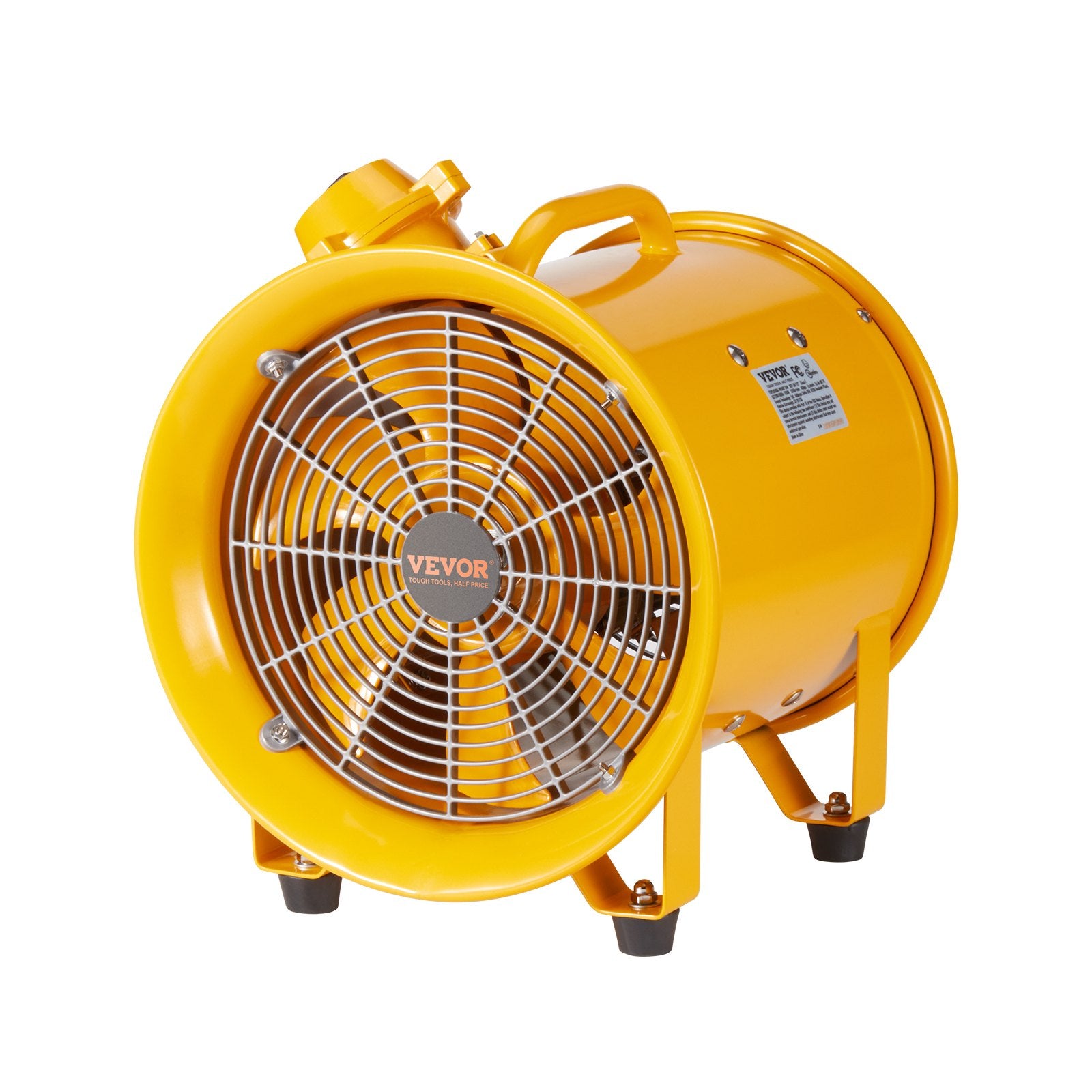 Portable Ventilator 12 Inch | 550W Cylinder Exhaust Fan | 2500CFM Industrial Blower with 3m Cord for Dust & Smoke Removal